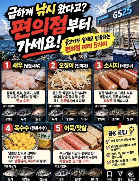 편의점 미끼 5가지 카드뉴스 그림