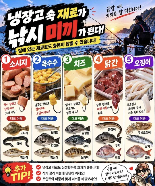 냉장고 속 재료로 만드는 미끼 카드뉴스 그림