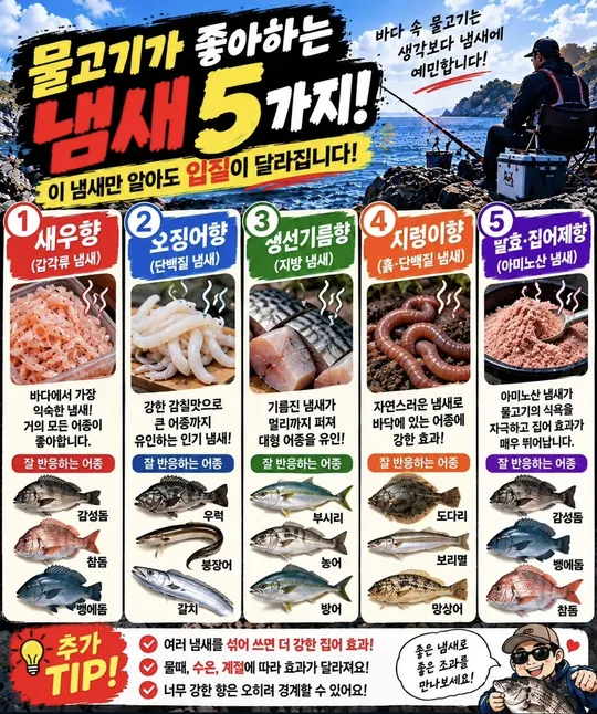 물고기가 반응하는 냄새 카드뉴스 그림