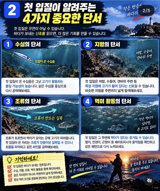 첫 입질이 알려 주는 4가지 단서 카드뉴스 그림