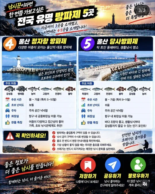 유명 방파제 — 울산 정자·당사 카드뉴스 그림