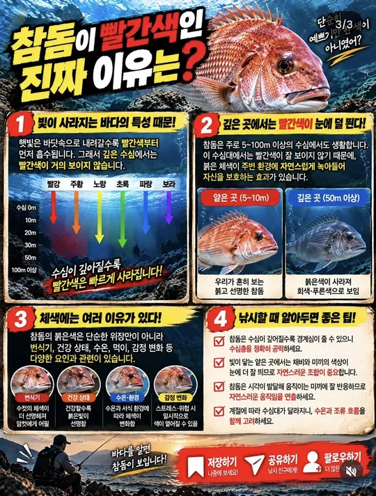 참돔이 빨간색인 이유 카드뉴스 그림