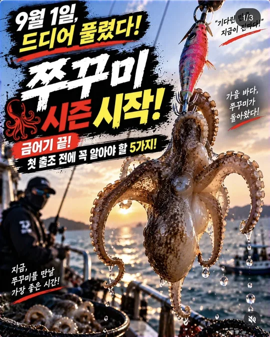 주꾸미 시즌 첫 출조 전에 알아 둘 것 카드뉴스 그림