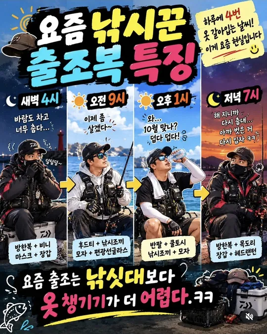 낚싯줄 색깔별 차이 카드뉴스 그림