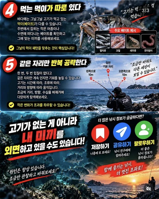 내 미끼만 안 먹는 이유 4~5 카드뉴스 그림