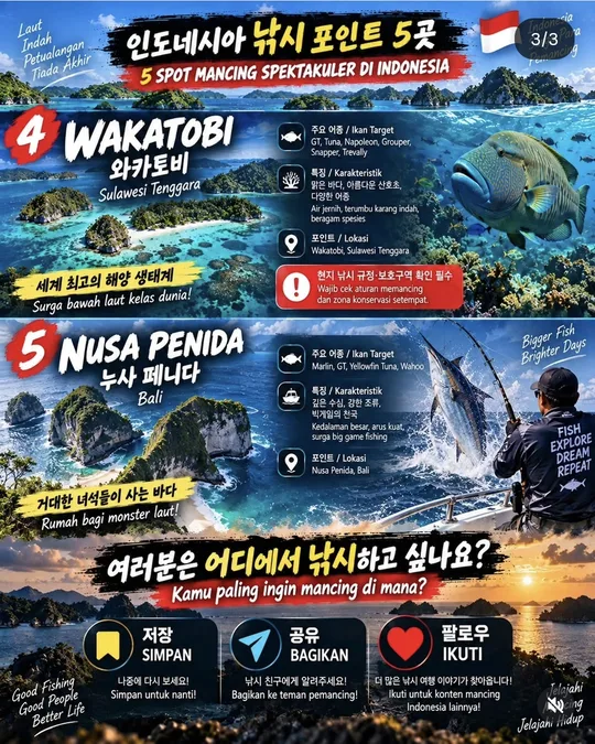 인도네시아 낚시 포인트 4~5 카드뉴스 그림