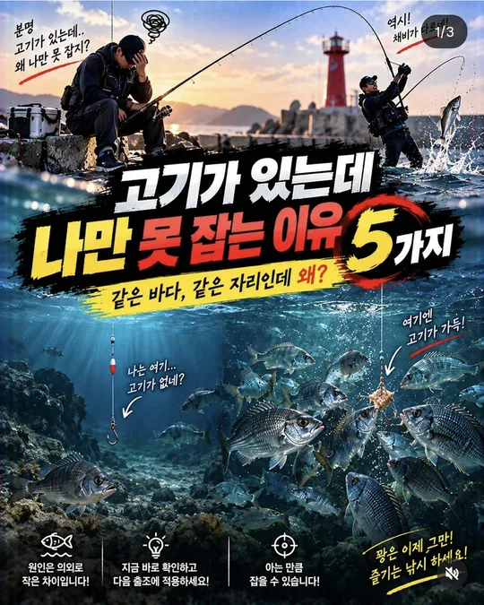고기는 있는데 나만 못 잡는 이유 카드뉴스 그림