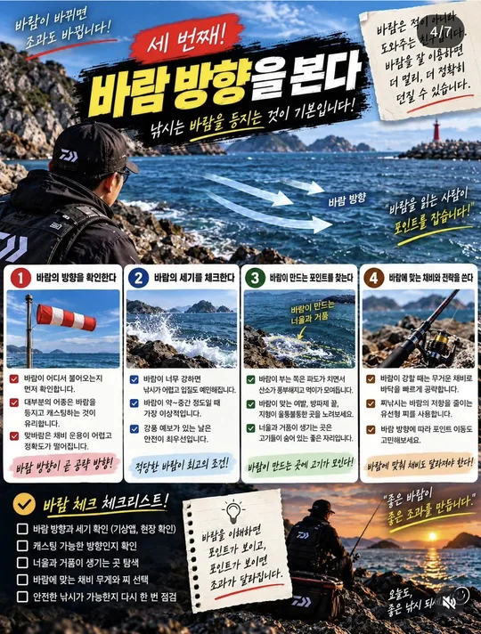 바람 방향을 본다 카드뉴스 그림