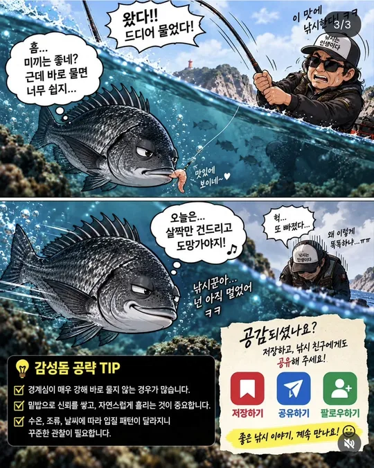 감성돔도 할 말 있다 EP.01 (3) 카드뉴스 그림