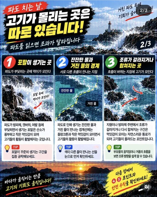 파도 치는 날 노릴 곳 1~3 카드뉴스 그림